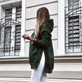 thumbnail image 4 of Women Blouses Knitted Sweater Sweatshirt Shirt Athletic Sweater Dark Hoodie Women Pullover Hoodies Hoodie Sweatshirt for Half Zip Pullover Athletic Fashionable Hoodies for Green L, 4 of 7
