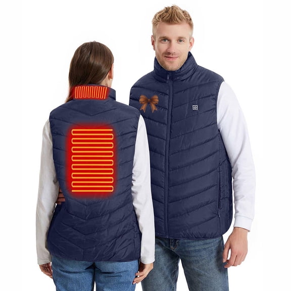 Hueook Heated Vest Women Plus Size Heated Coat for Men and Women 2 Heating Heated Jacket Winter Heating Coat Navy 4X