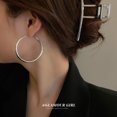 thumbnail image 2 of Aretes Círculo Anillo De Moda Metal Diseño Simple Joyería, 2 of 3