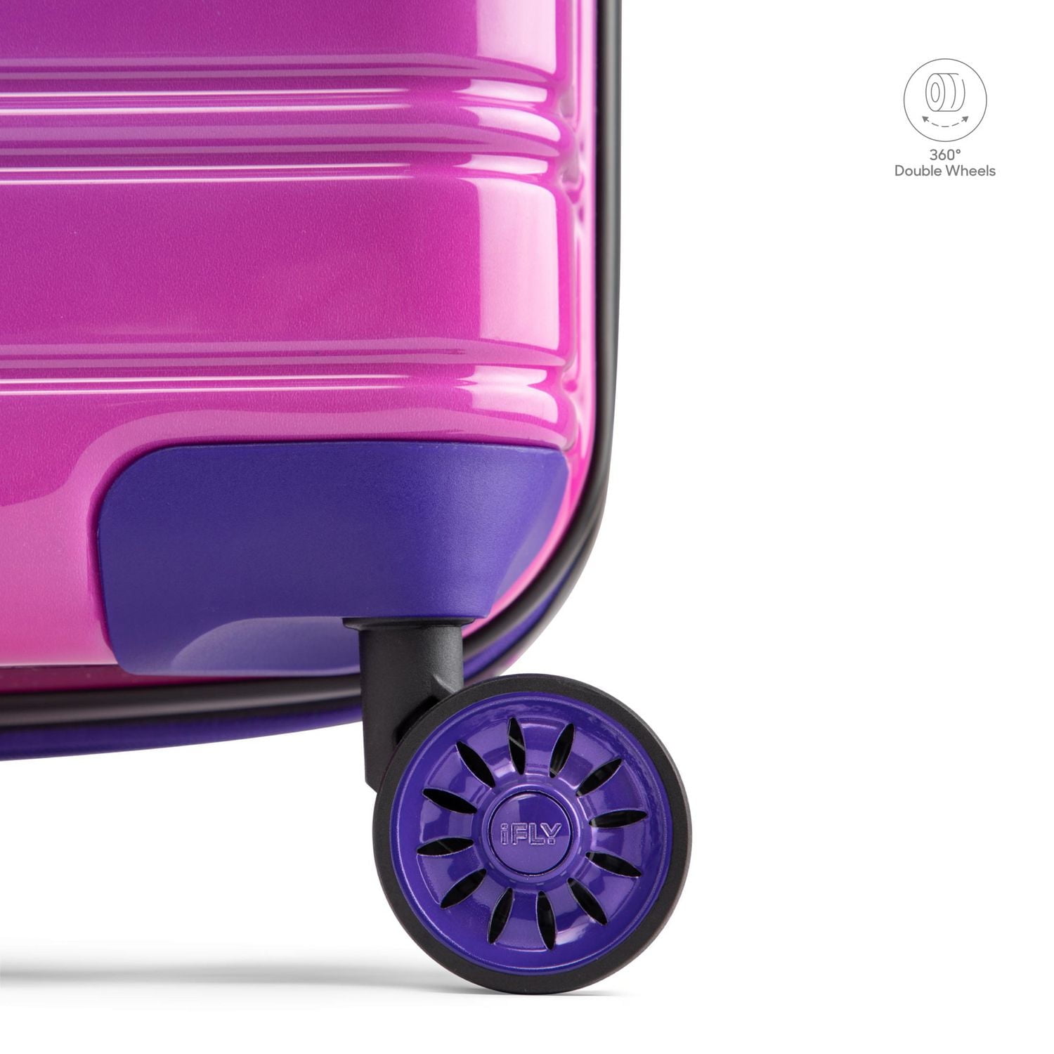 iFLY Hard Sided Fibertech Luggage 22", Midnight Berry