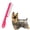 Pink, variant on Super Groom II Pet Comb with ultra fine spaced silky smooth rotating teeth clears mats with ease