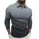 thumbnail image 2 of Blusa y camisa de manga larga con cuello vuelto para hombre, jersey con cremallera, color liso, solapa, blusa de manga larga con cuello vuelto, blusa para hombre, blusa de poliéster, 2 of 5