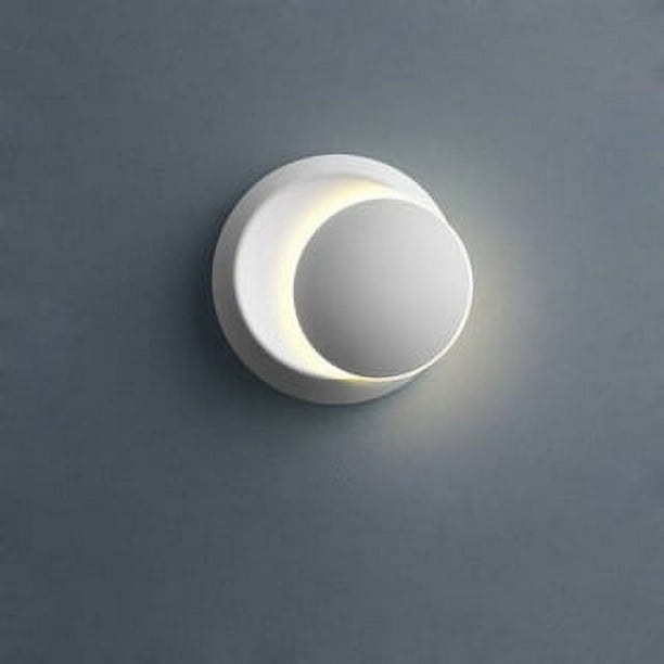Aplique de pared LED moderno blanco para interiores, ajustable, giratorio, iluminación direccional de 350 grados, para sala de estar, dormitorio y baño, blanco cálido, 5 W