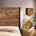 thumbnail image 3 of VECELO Full Size Metal Platform Bed with Wooden Headboard, Strong Metal Slats/No Spring Box Needed, Brown, 3 of 8