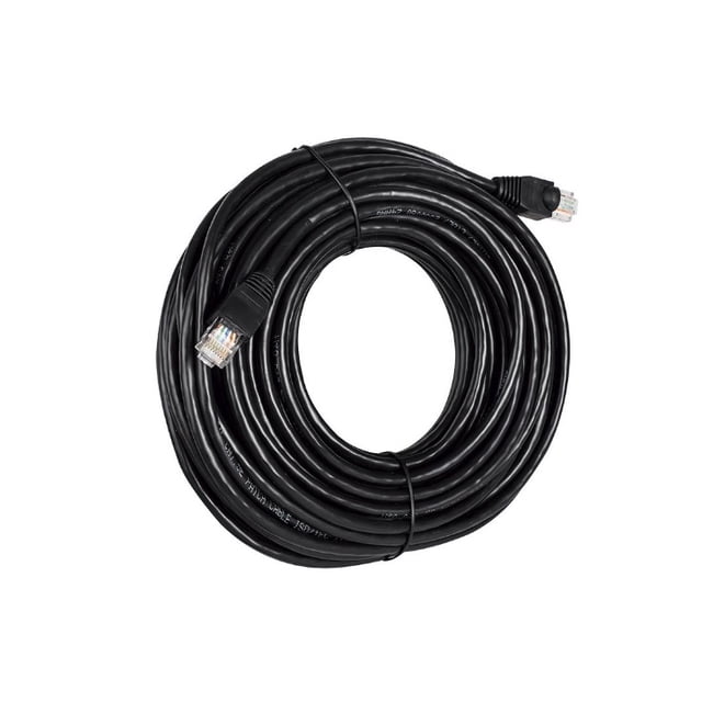 Cable de Red Ethernet de 30m Cat6 Blindado p/ Exterior o Interior Color Negro