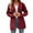Wine, variant on Womens Long Hooded Cardigan Sweaters Oversized Fall Cardigans 2025 Ndbuld Women Casual Solid Color Hooded Dough Twists Knitwear Warm Cardigan Coat Gray S
