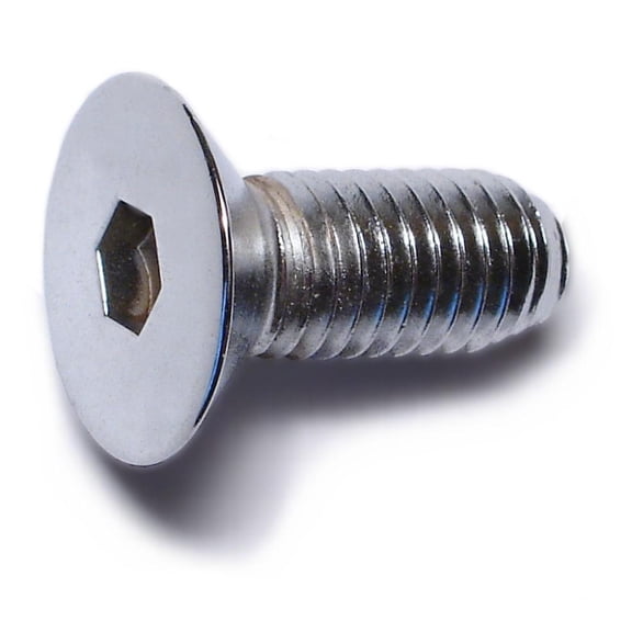 10mm-1.5 x 25mm Chrome Class 10.9 Flat Head Hex Socket Cap Screws (10 pcs.)