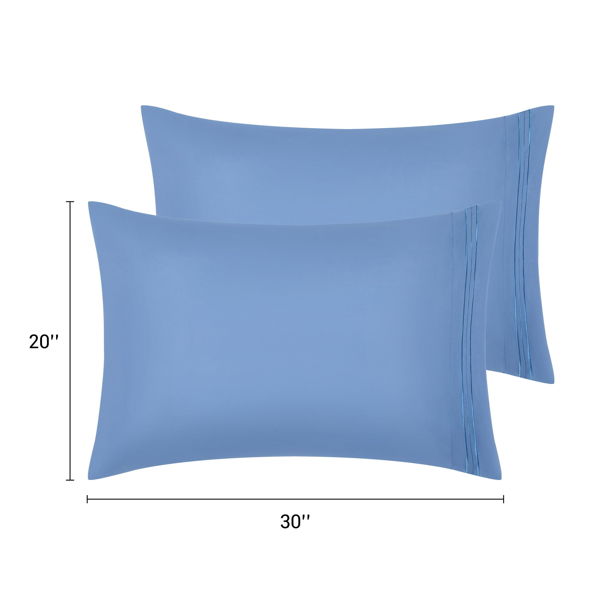 Unique Bargains 2 Pack Polyester Pillow Cases Pillow Covers Queen Blue Gray