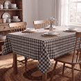 thumbnail image 5 of Sm:)e Black White Royal Stewart Tartan Plaid Tablecloth, Rectangle 55x84 Inch, Wrinkle-Resistant & Machine Washable Classic Check Table Cover for Dinner/Party Decoration/Holiday, 5 of 6