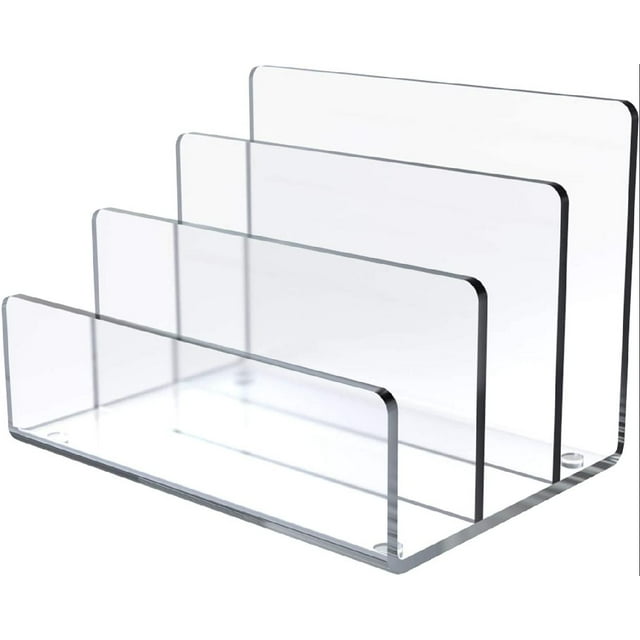 Clear Acrylic File Holder, Vertical Desktop Organizer, Office File