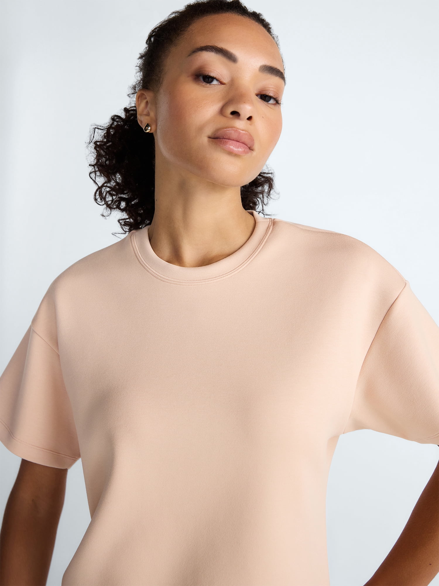 Scoop Women's and Women's Plus Scubaknit Tee with Short Sleeves, Sizes XS-4X