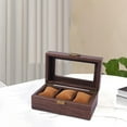 thumbnail image 2 of Storage Box, Glass Window Showcase Lockable Watch Cushion Jewelry Box Display Organizer Watch Travel Case Holder Men Grid, 2 of 8