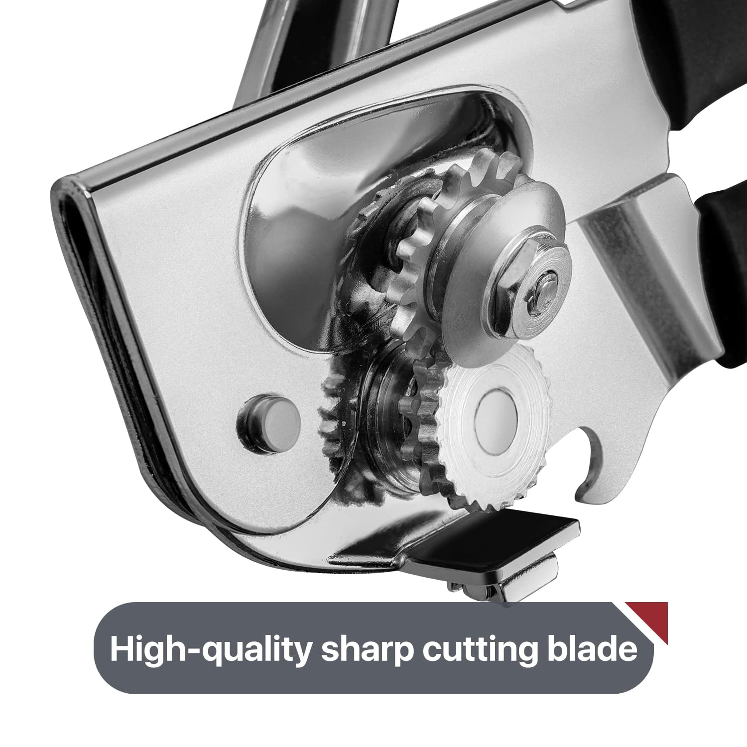 Commercial Can Opener,  Hand Crank Can Opener Manual Heavy Duty with Comfortable Extra-long Handles, Oversized Knob, Large Handheld Can Open Easy for Big Cans, Black