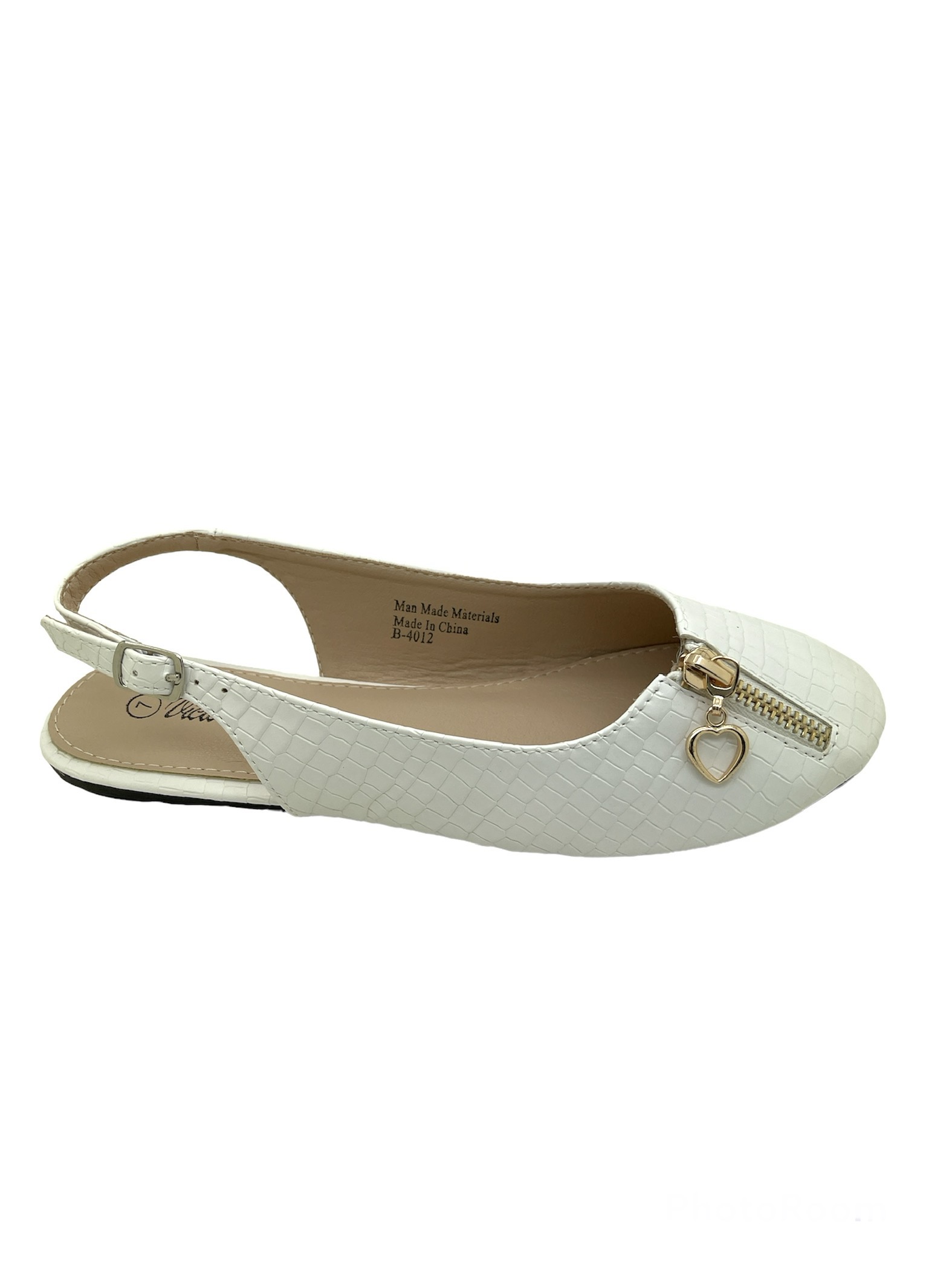 Women Fashion Comfort Opened Side Flats W/Mock Front Zipper.