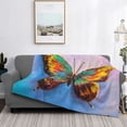 thumbnail image 2 of Uemuo Oil Painting Beautiful Butterfly Printed Throw Blanket for Couch, Fluffy Fuzzy Blankets for Bed, Sofa, Cozy Flannel Faux Fur Blanket-50"x40", 2 of 6