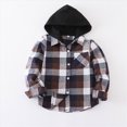 thumbnail image 2 of YIWULA Boy Button Down Shirt Kid Flannel Shirt Toddler Buffalo Plaid Shirt Boys Long Sleeve Father Son Shirt(7-8 Years,Coffee), 2 of 8