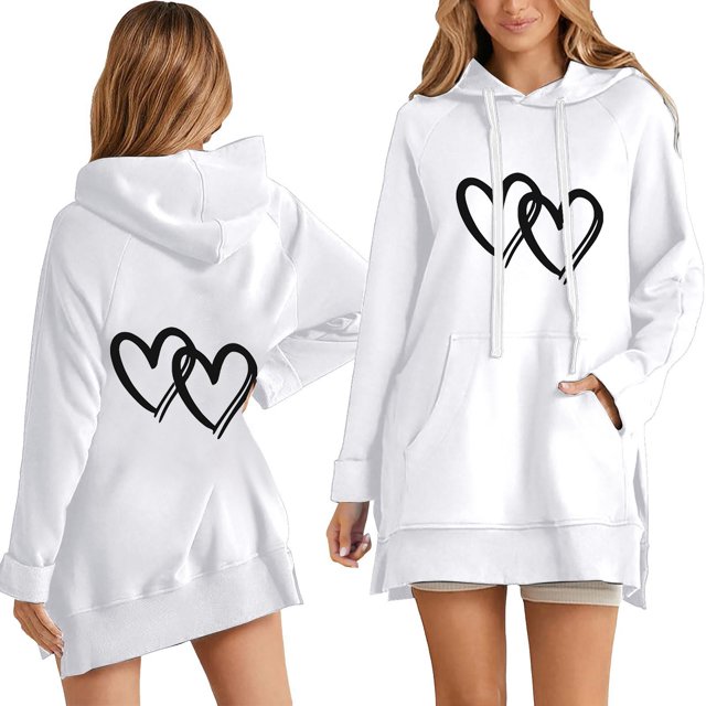 WILLBEST Vestido Mujer Sudadera Con Capucha Y Letras Estampadas Informales Para Mujer
