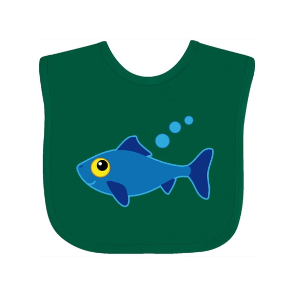 Inktastic Fishing Blue Fish Boys or Girls Baby Bib