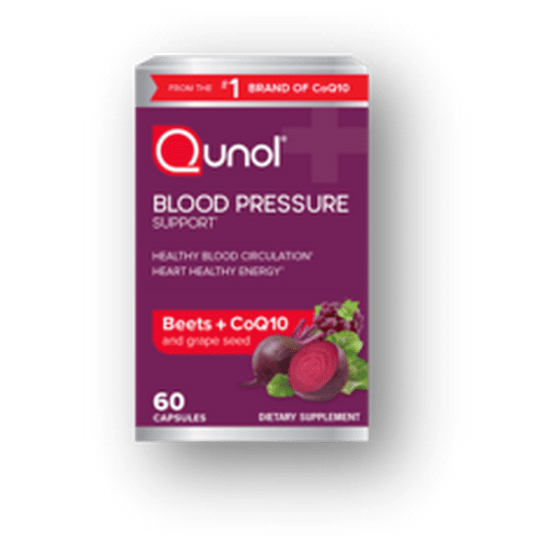 Qunol Blood Pressure Support Vitamin Capsules with Beets, CoQ10, and