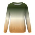 thumbnail image 4 of Outfmvch Sweaters for Women Womens Sweatshirt Womens Casual Striped Pullover Tops Long Sleeve Crewneck Oversized Sweatshirts 2024 Fall Clothes Hoodies for Women Z Green S Sale, 4 of 5