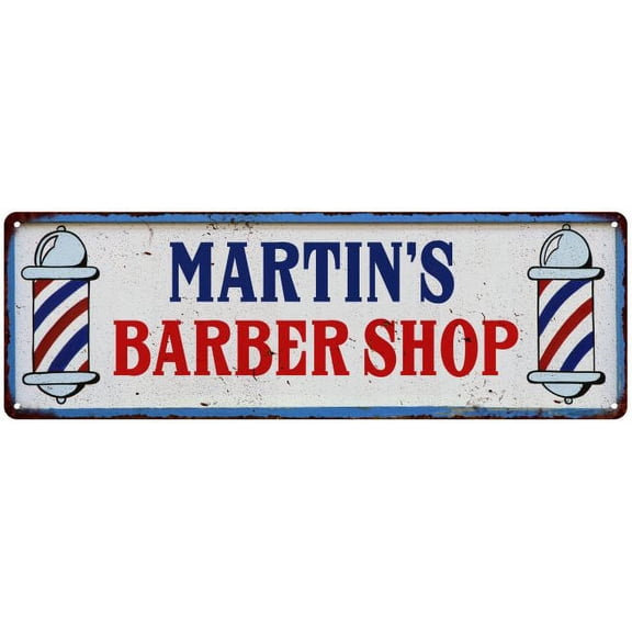 MARTIN'S Barber Shop Hair Salon Metal Sign Retro 6x18 106180031333