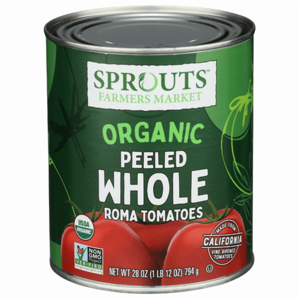 Sprouts Organic Whole Peeled Tomatoes 28 oz (Pack of 3)