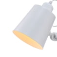 thumbnail image 2 of Benjara 23" Table Lamp- Brown Wood Trim- Dome Metal Shade White/Round Base, 2 of 5