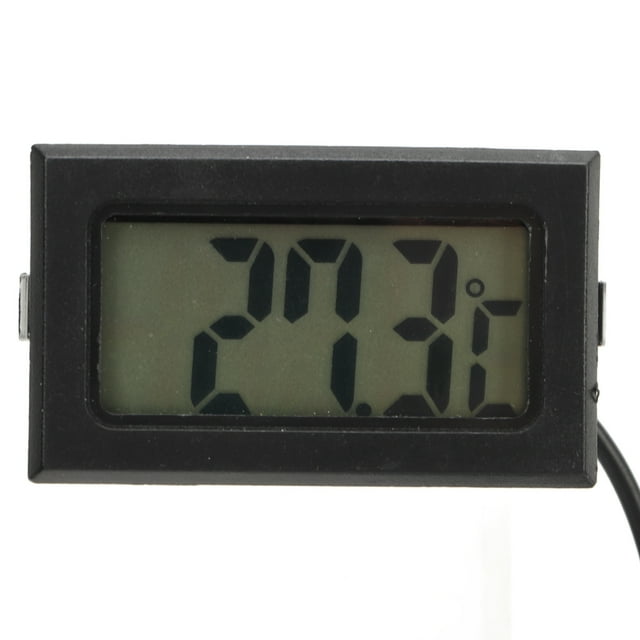 Embedded Digital Thermometer,Black LCD Embedded Electronic LCD Embedded Thermometer Digital Electronic Temperature Meter Enhanced Features