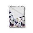 thumbnail image 2 of Butterfly Soft Flannel Fleece Throw Blanket, Silhouettes and with Swirled Curly Wings on Pastel Color Blots, Cozy Plush for Indoor and Outdoor Use, 60" x 80", Multicolor, by Ambesonne, 2 of 5