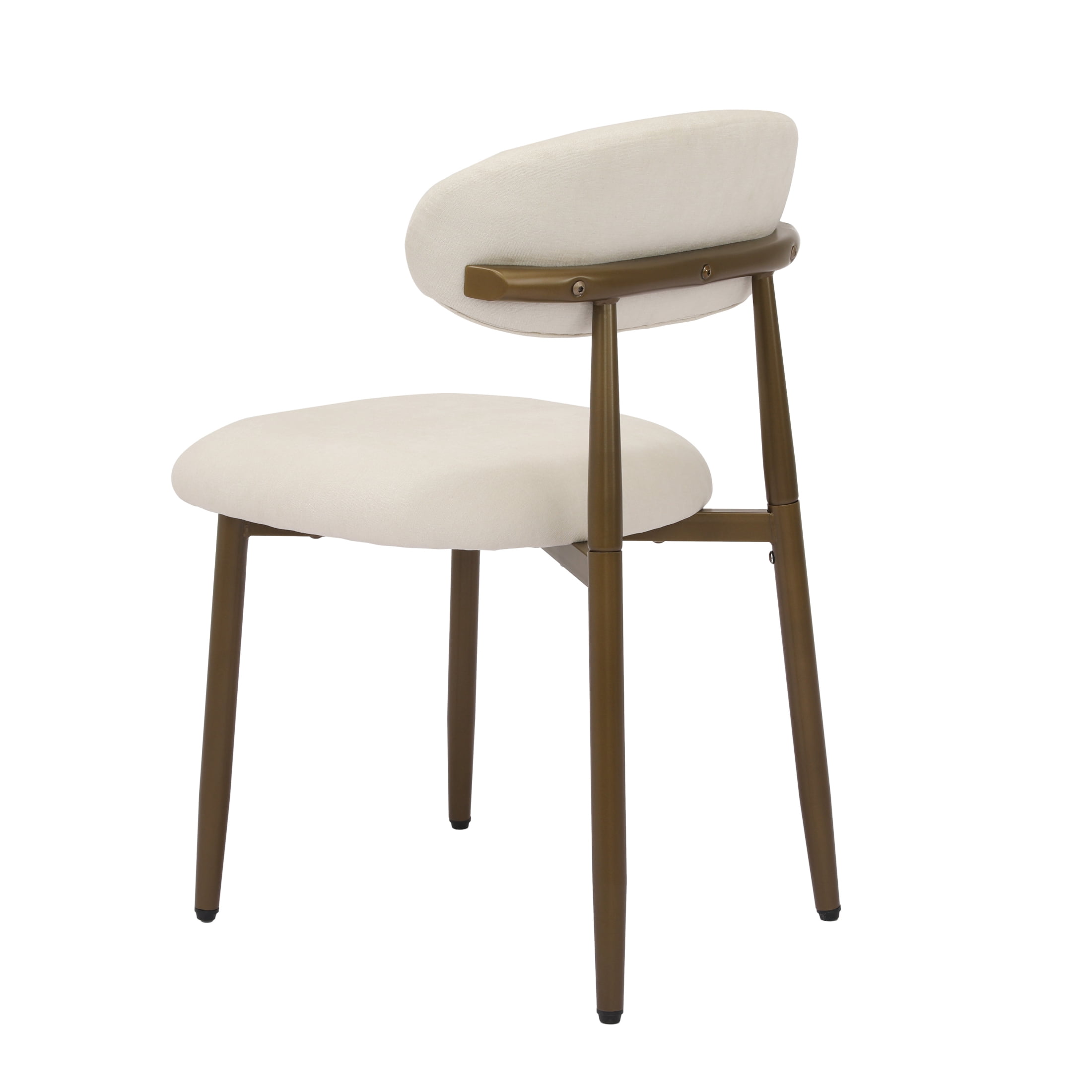 Vinform Upholstered Dining Chairs Set of 2, Fabric Metal Chair for Dining Room, Beige