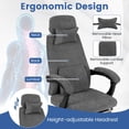 thumbnail image 5 of GVN Reclining Upholstered Ergonomic Computer Chair with Chenille Fabric, Home Office Desk Chairs for Home Office, Living Room, Study Room, Bedroom, Gray, 5 of 7