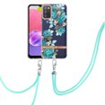 thumbnail image 2 of Compatible with Galaxy A03s Clear TPU Flower Pattern Case, S23 Ultra Case with Strap Crossbody Adjustable Neck Lanyard Case Phone Cover Designed for Samsung A03s 6.5 inch, Blue Rose, 2 of 4