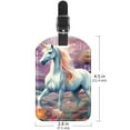thumbnail image 6 of Square 2Pack PU Leather Unicorn Cruise Luggage Tag with Privacy Cover and Name ID Tag for Travel Handbags Backpacks Luggage Tags, 6 of 6