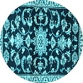 thumbnail image 1 of Ahgly Company Indoor Round Persian Light Blue Traditional Area Rugs, 4' Round, 1 of 4