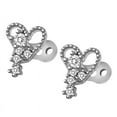 thumbnail image 4 of 2pcs Titanium Dermal Anchor Top Flower Crystal Micro Surface Skin Piercing 16G - Heart 2, as described, 4 of 6