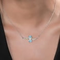 thumbnail image 3 of Gem Stone King 1.16 Ct Heart Shape Swiss Blue Topaz 925 Silver and 10K Yellow Gold Necklace, 3 of 4