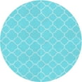 thumbnail image 1 of Ahgly Company Machine Washable Indoor Round Transitional Bright Turquoise Blue Area Rugs, 8' Round, 1 of 7