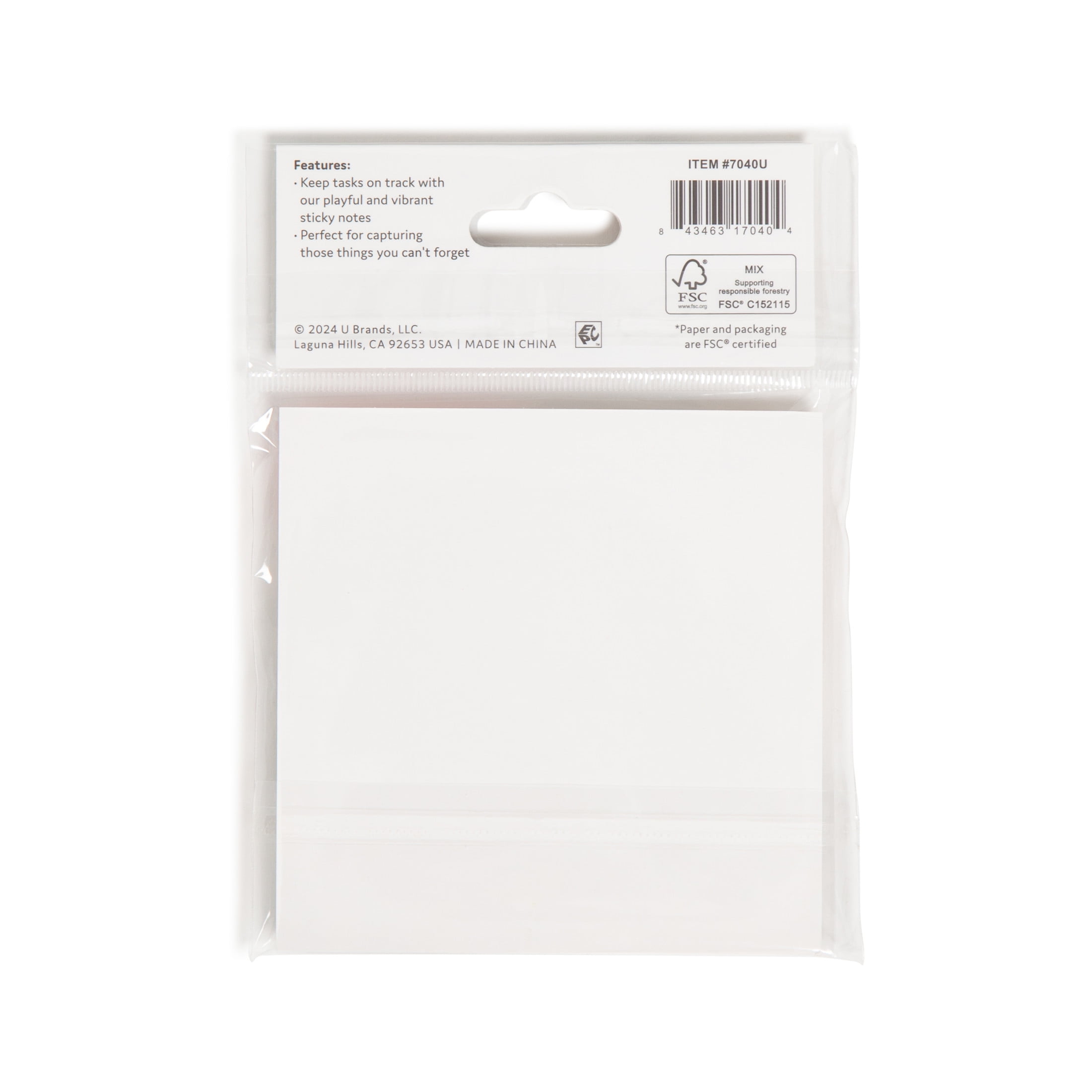 U Brands Sticky Notes, 3 x 3 in., 60 Sheets, Folklore Fauna