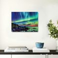 thumbnail image 5 of Fenyluxe Aurora Borealis Ocean Rocks Wall Decor Canvas Print for Home Art Modern Decor - Ready To Hang Room Decor 20x16in, 5 of 6