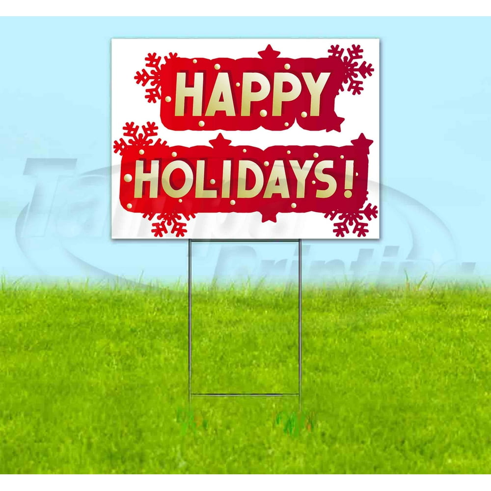HAPPY HOLIDAYS V7 (18" x 24") Yard Sign, Quantity Discounts, Multi