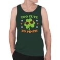 thumbnail image 2 of Too Cute to Pinch Fun St. Patricks Day Shamrock Design Men's Tank Top, 2 of 3