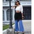 thumbnail image 4 of Cargo Pants for Women Stretch High Waisted Straight Wide Leg Jean Casual Baggy Pants Dark Blue S, 4 of 10
