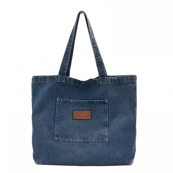GASTROPOD Blue Denim Tote Bag for Women, Large Shoulder Handbag Hobo Purse, Casual Work Travel Shopping Crossbody Satchel
