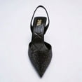 thumbnail image 3 of Women's Sling Back Mid Heel Dress  Wedding Shoes Glitter Rhinestone Sandals Sling Back, 3 of 4