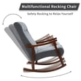 thumbnail image 6 of AVAWING Upholstered Rocking Chair Set of 2, Modern High Back Armchair, Adult Single Sofa, Old Man Chair, Dark Gray, 6 of 9