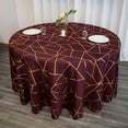 thumbnail image 6 of Efavormart 120" Burgundy Round Polyester Tablecloth With Gold Foil Geometric Pattern, 6 of 11