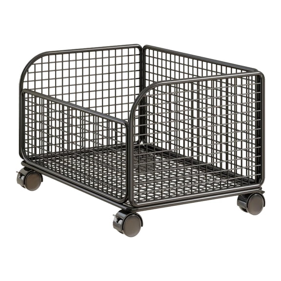 kowaku Rolling File Folder Cart,Mobile Utility Cart School with Lockable Wheels under Desk Storage Organizer for Bathroom Toiletries Black Single