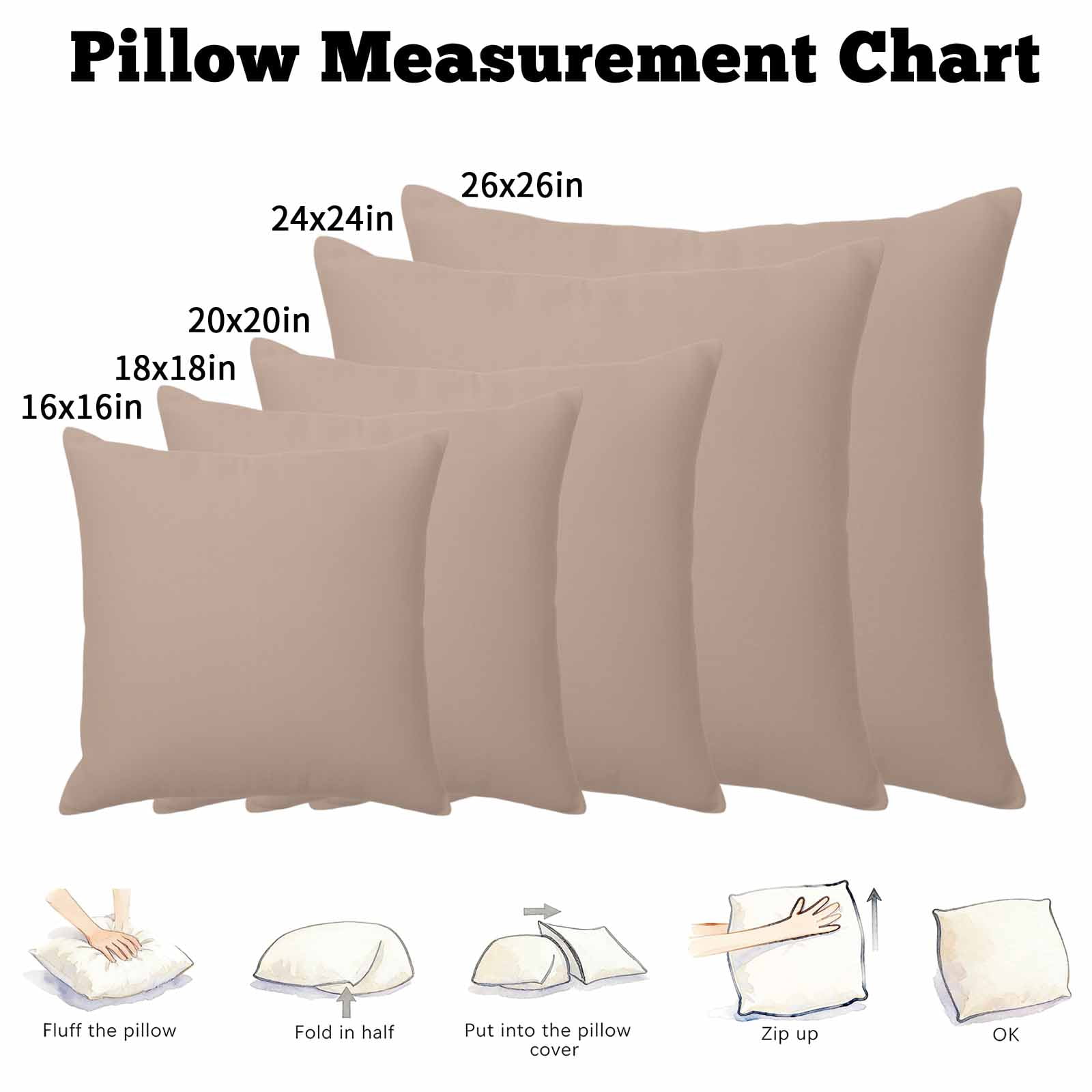 Brown Pillow Covers 18x18 Inch, Farmhouse Solid Brown Color Modern Art Linen Pillowcase with Invisible Zipper, Decorative Throw Pillow Covers Cushion Case for Couch Sofa Bed Living Room