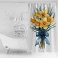 thumbnail image 4 of 72x78 Inch Shower Curtain Spring Floral Bathroom Decor Waterproof Fabric Bathtub Bath Curtains Decorative Yellow Botanical Blossom Motif Extra Long Shower Curtain Set with Hooks, 4 of 6