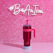 Paris Hilton 40 oz Tumbler with Handle, Raspberry Metallic